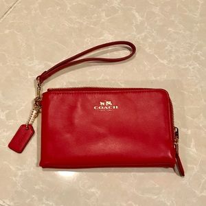Coach leather wrist wallet